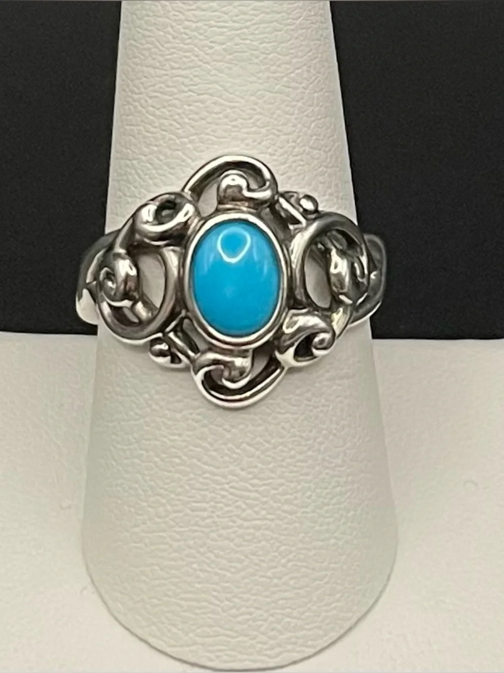 Carolyn Pollack Relios .925 sleeping beauty turquoise scroll ring sz 9 / 6.42 g
